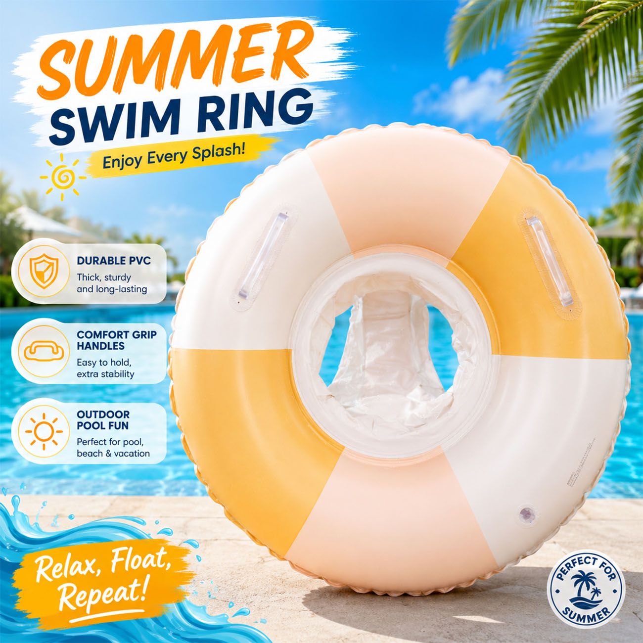 Pool Float Ring Inflatable - حلقة سباحة قابلة للنفخ من البولي