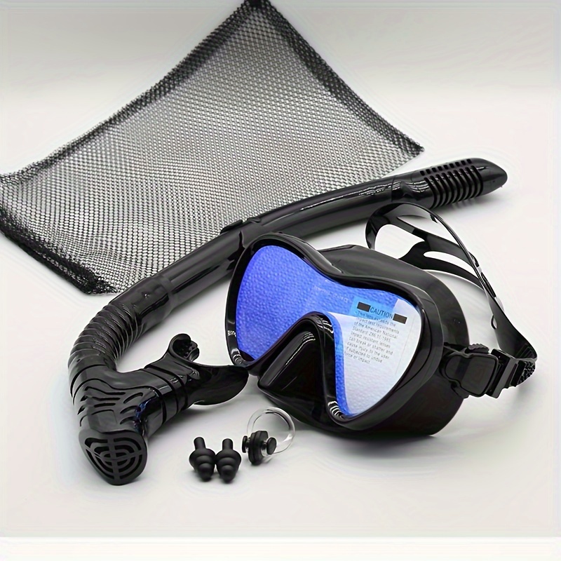 Snorkel Mask Full Face - قناع غوص احترافي من السيليكون وأنبوب