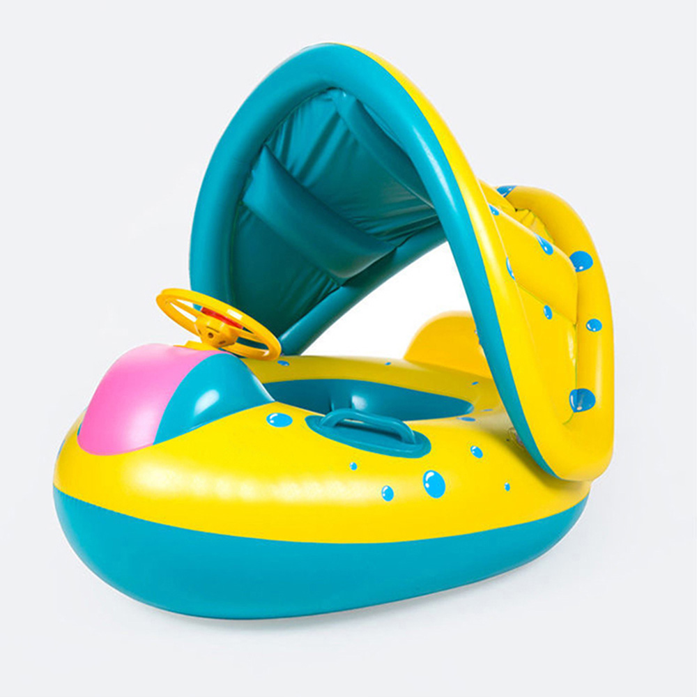 Pool Float Ring Inflatable - 1 قطعة حلقة مقعد صفراء للحماية