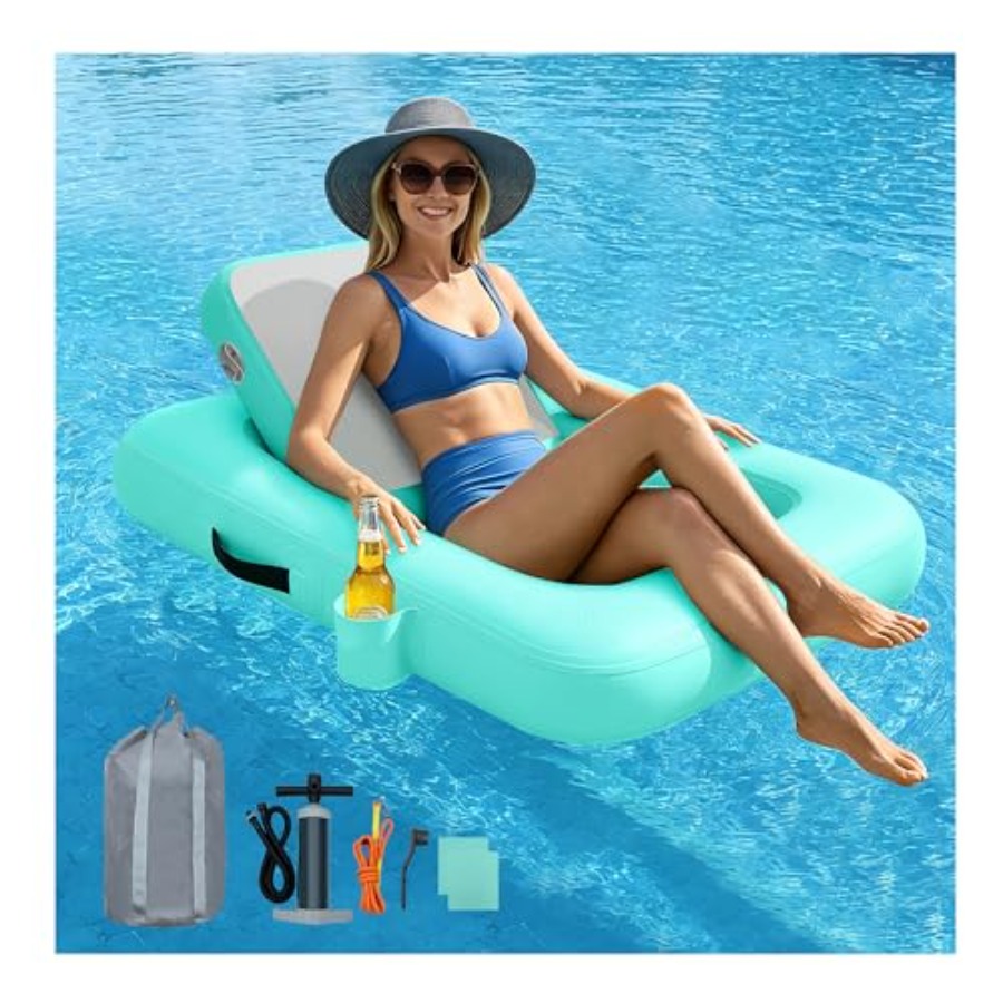 Pool Lounger Inflatable - كراسي عائمة مع مسند ظهر، كرسي