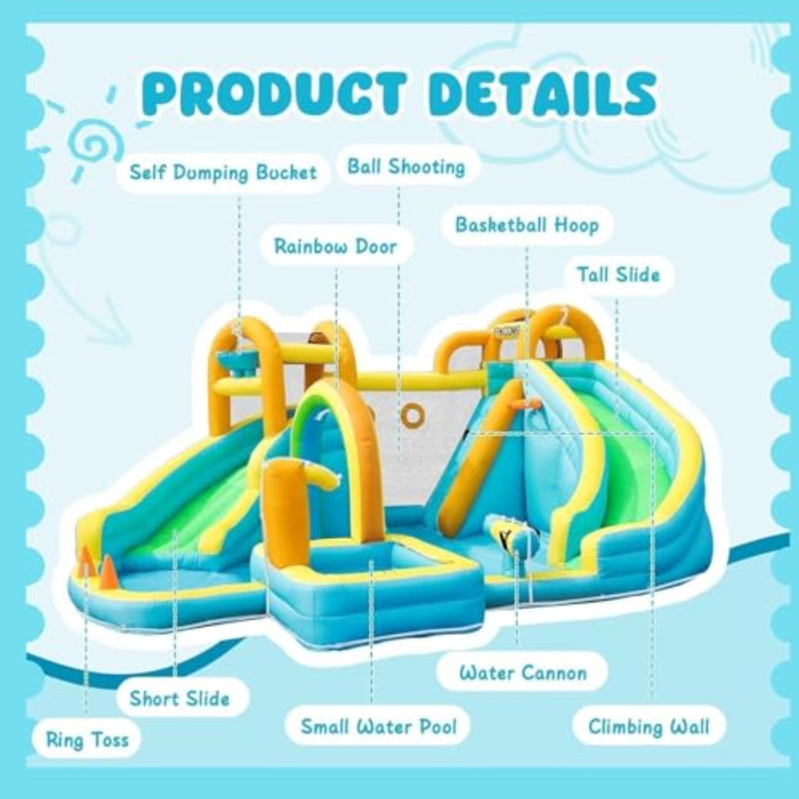 منزلق مائي قابل للنفخ للأطفال  - مراجعة Water Slide Inflatable وسعره