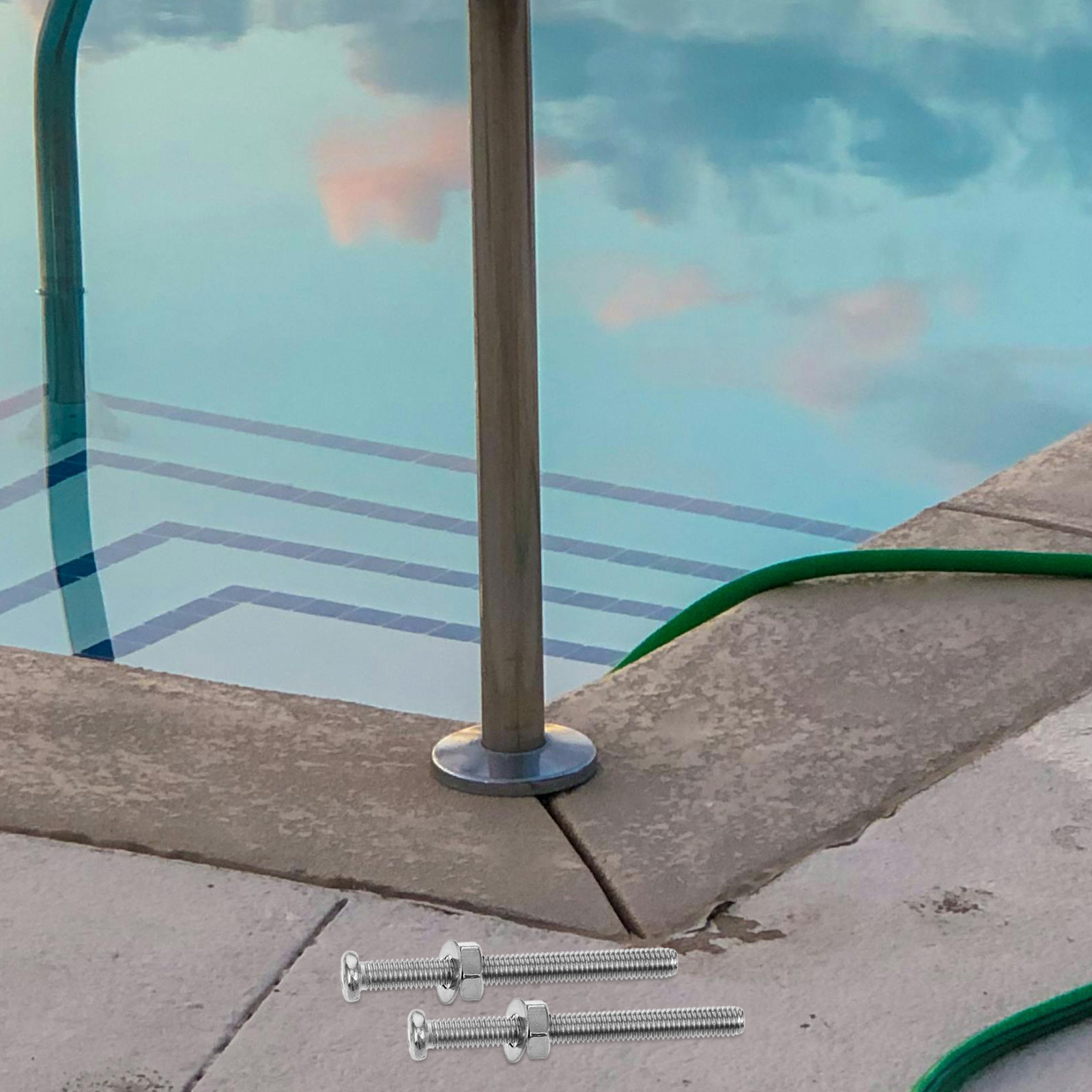 6 قطع من براغي تثبيت سلالم حما - مراجعة Pool Ladder Above Ground وسعره