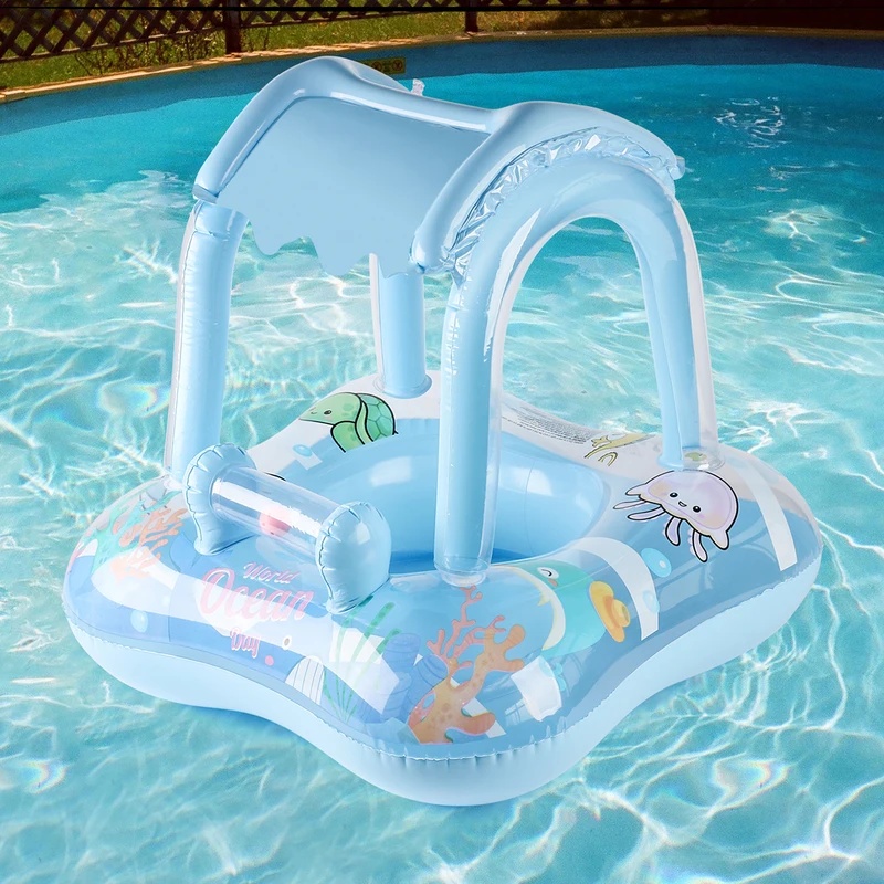 عوامة مسبح قابلة للنفخ مع مظلة - مراجعة Pool Float Ring Inflatable وسعره