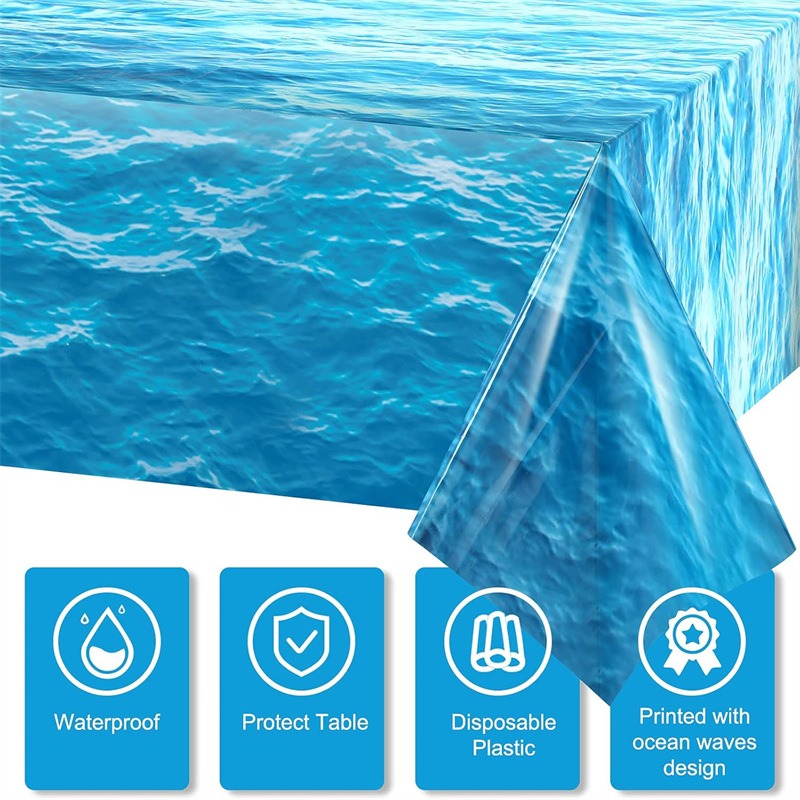 مفرش طاولة بلاستيكي أزرق بنمط  - مراجعة Pool Cover Waterproof وسعره